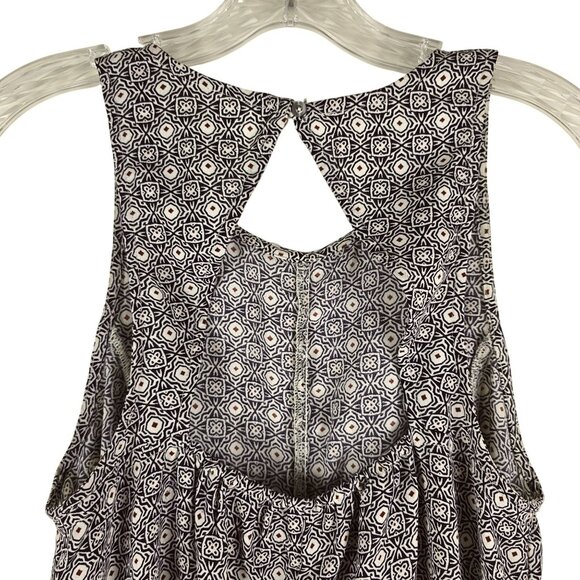 Abercrombie & Fitch Dress Black White Sleeveless Printed Keyhole Back  jh1846 - Picture 4 of 7